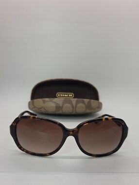 COACH HC8146 (L949) Dark Tortoise Sunglasses with Brown Gradient Lenses